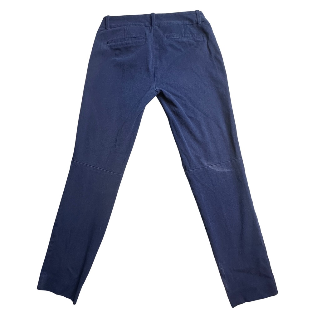 J.Crew‎ Slim Fit Pants Womens 00 Navy Blue Stretch Side Zip Cropped Low Rise